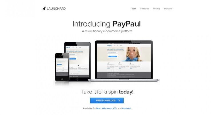 قالب PSD رایگان Launchpad