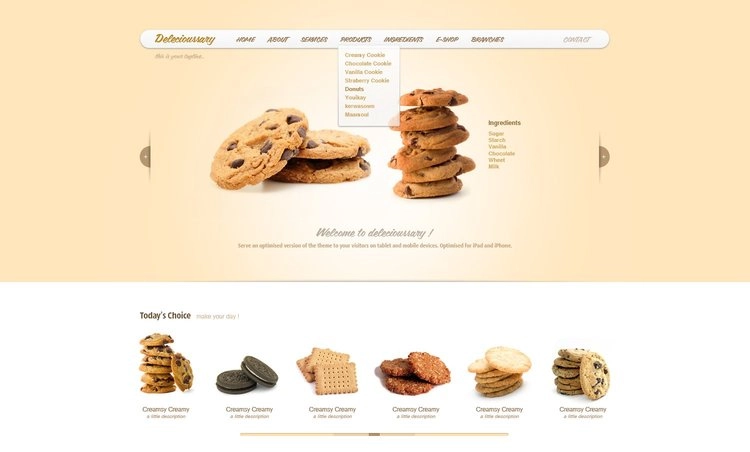 قالب PSD وب سایت رایگان Delecioussary Cookies