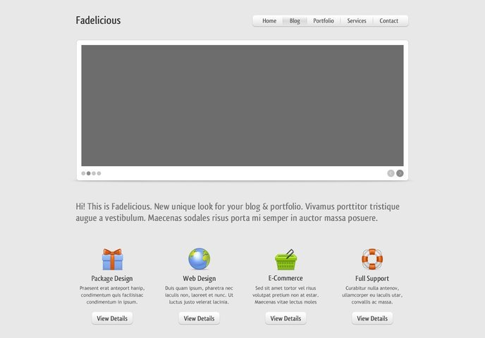 قالب PSD صفحه اصلی رایگان Fadelicious