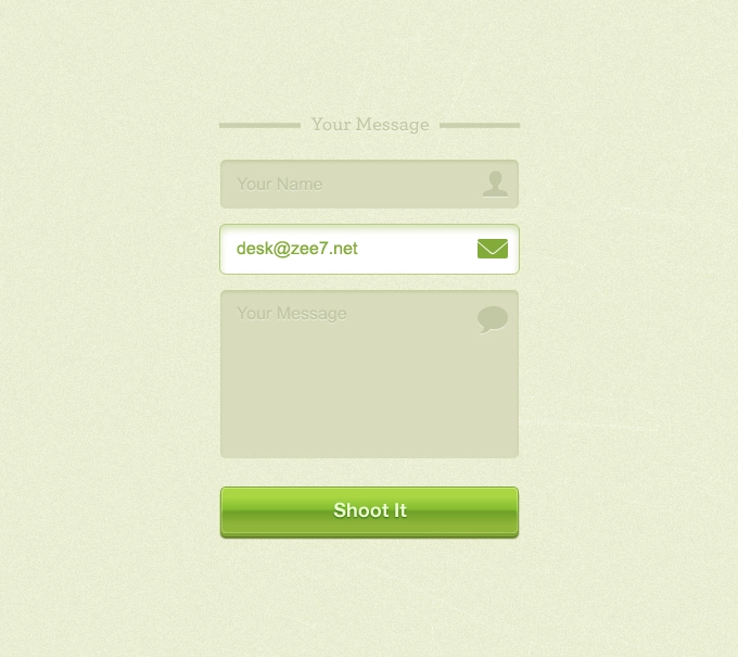 فرم تماس سبز (PSD)