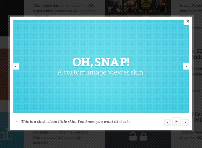 Clean Custom Lightbox Skin PSD