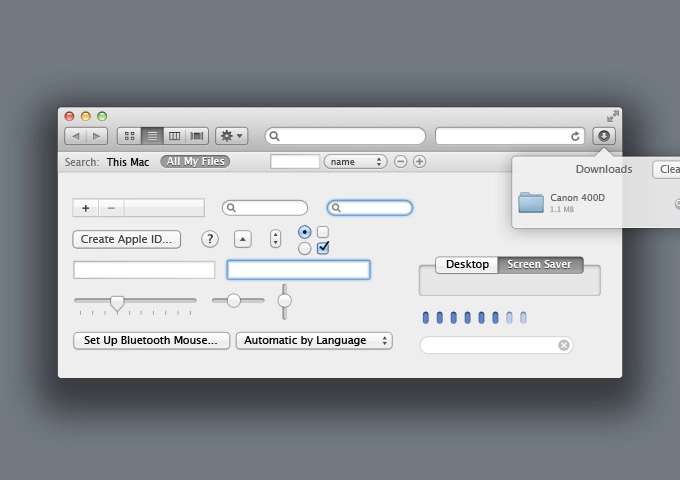 Lion OSX UI Kit PSD