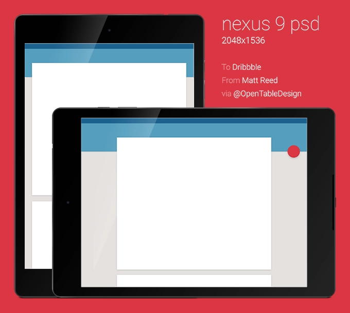 Nexus 9 PSD رایگان