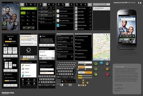 Android 2.3.4 GUI PSD با چگالی بالا