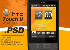 گوشی هوشمند HTC Touch 2 .PSD