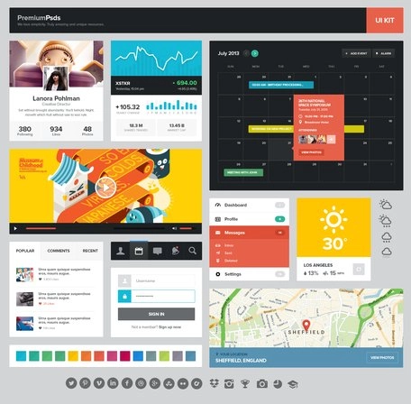 کیت UI PSD Freebie