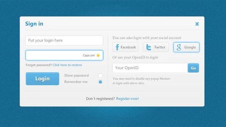 فرم ورود مفید UI PSD