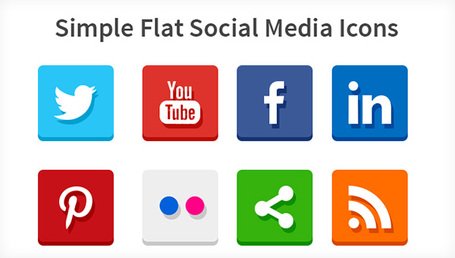 نمادهای ساده رسانه های اجتماعی تخت (PSD