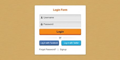 فرم ورود بسیار تمیز (PSD)