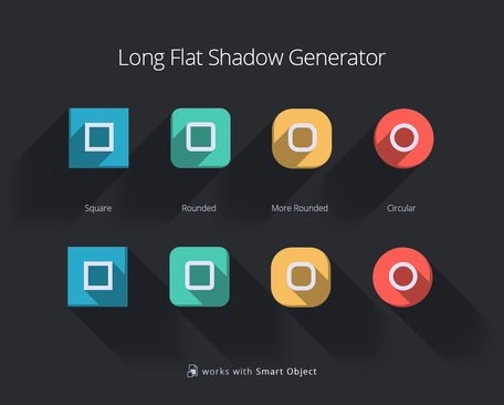 Long Flat Shadow Generator Psd