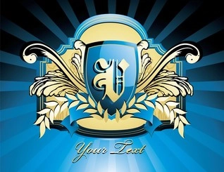 Blue Royal Shield Vector Illustrator Cs3