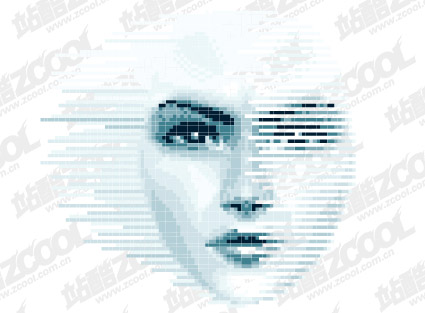 وکتور چهره زنان از مواد دیجیتال