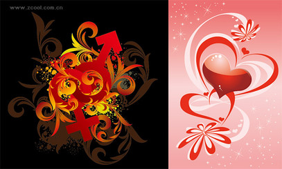 نمادها برای مردان و زنان وکتور الگوی قلب شکل