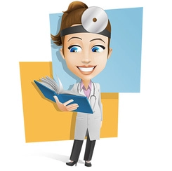 شخصیت وکتور دکتر زن کتاب در دست دارد