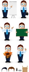 وکتور شخصیت های تاجر در 6 حالت