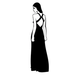 زن با لباس مشکی وکتور CLIP ART.eps