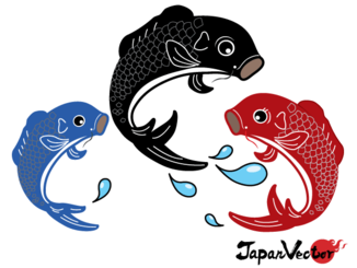 دانلود رایگان وکتور ماهی کوی ژاپنی