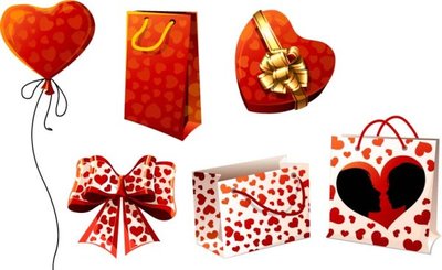 جعبه هدیه وکتور جعبه هدیه هدایایی به شکل قلب