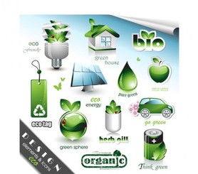 12 عنصر وکتور سبز ارگانیک اکو