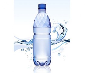 بطری آب شفاف تازه با وکتور اسپلش