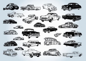 25 مجموعه اتومبیل های وکتور قدیمی شگفت انگیز
