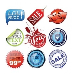 9 استیکر و برچسب وب وکتور شاداب