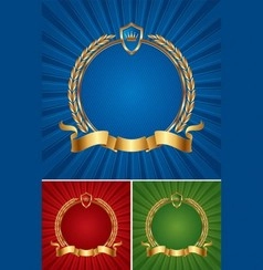 وکتور بنر روبان نشان اکلیل