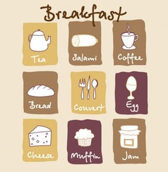 نمادهای وکتور صبحانه عجیب و غریب