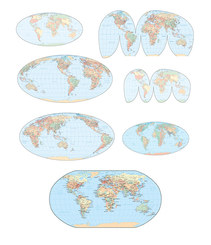 نقشه جهانی وکتور انواع مختلف