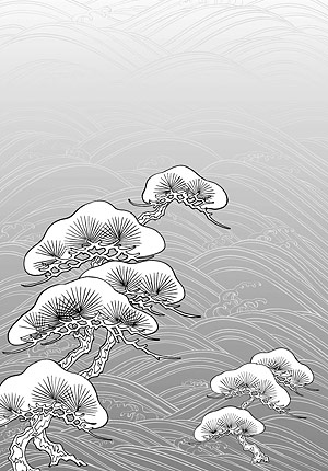 گرافیک وکتور خط ژاپنی گلهای گیاهی -45 (