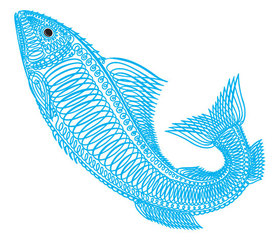 وکتور ترکیب گرافیکی خطوط ماهی