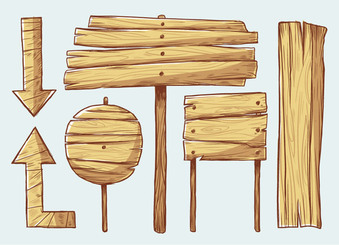 وکتور-سبک مواد چوبی نقاشی شده با دست