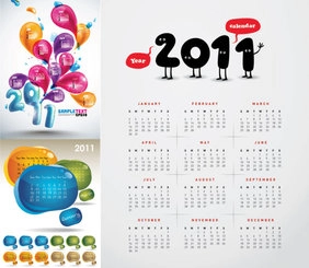 3 وکتور زیبا تقویم 2011