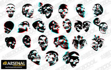 Go Media Chupin Trend وکتور مجموعه گرافیکی 13-3D Skull