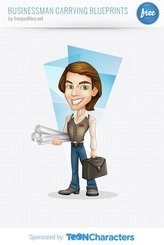 وکتور تاجر در حال حمل نقشه ها