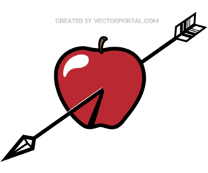 تصویر وکتور فلش از طریق سیب قرمز