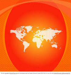 نقشه جهان وکتور نارنجی