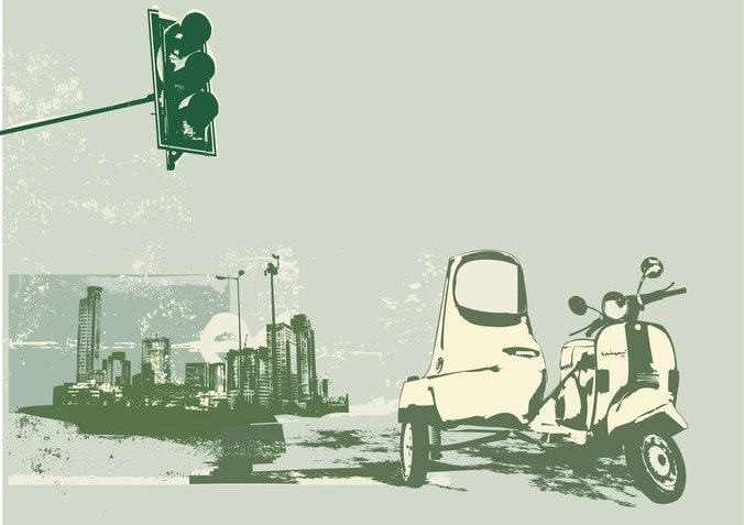 وکتور عناصر شهر رترواستایل