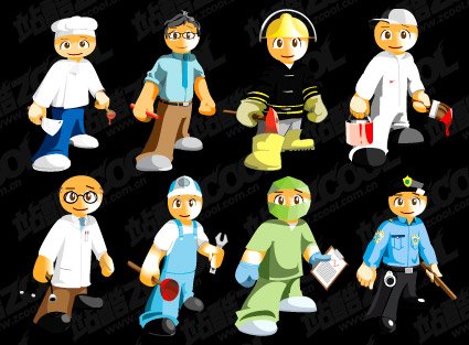 8 نوع از شخصیت های کارتونی وکتور متریال حرفه ای