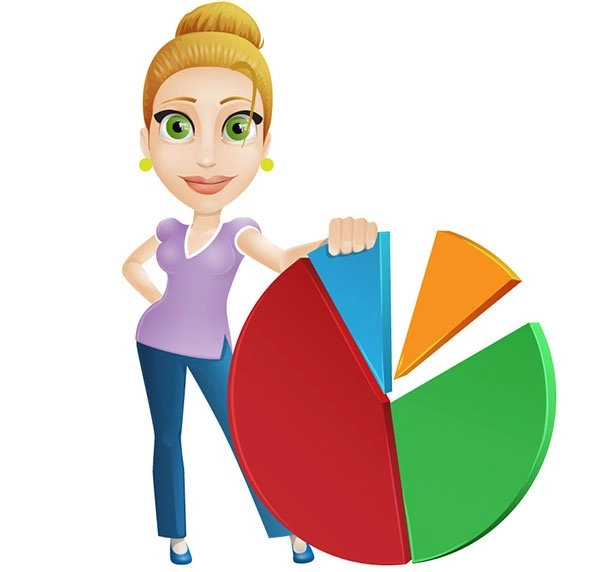 نمودار وکتور خانم پشت پای
