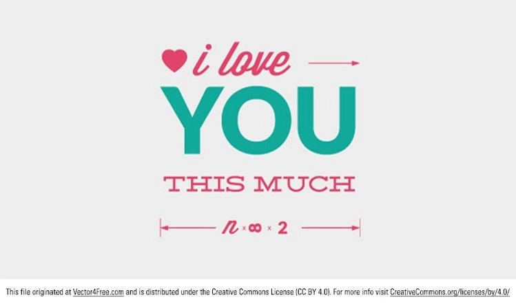 وکتور پیام تایپوگرافی Love You
