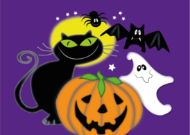 وکتور هالووین - گربه سیاه
