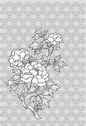رسم خط ژاپنی وکتور گلهای گیاهی -11 (