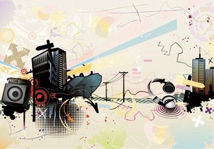 The Trend of Music Illustration Vector Material 3