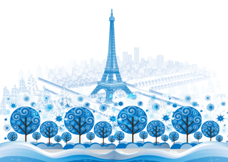 طرح پس زمینه وکتور آبی پاریس