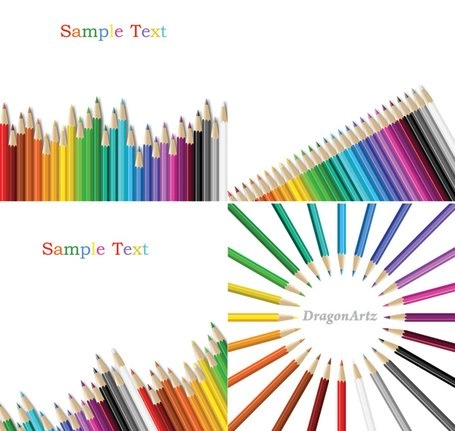 مداد طراحی رنگارنگ وکتور رایگان