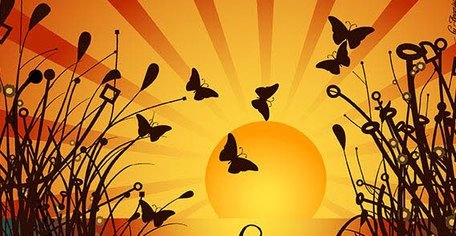وکتور پس زمینه غروب