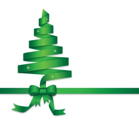 درخت کریسمس روبان سبز