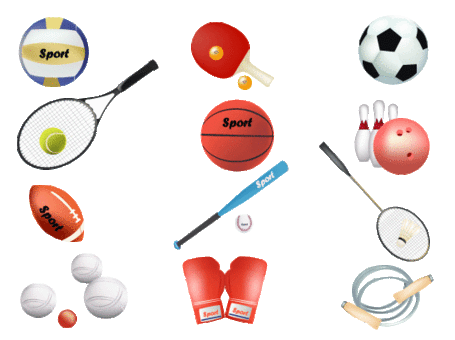 وکتور رایگان: توپ های ورزشی و راکت
