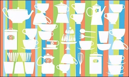 متریال پس زمینه وکتور ظروف دوست داشتنی